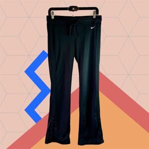 Nike The Athletic Dept Women's Medium Black Mesh Flare Leg Track Pants Workout